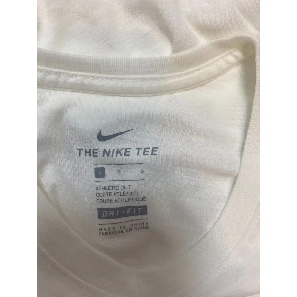 NEW The Nike Tee T-Shirt Men's Size L White Dri-Fit Athleisure Casual